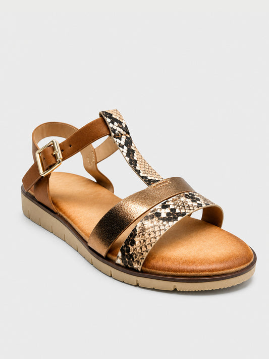 Sandali con Pelle Effetto Serpente- SA2503