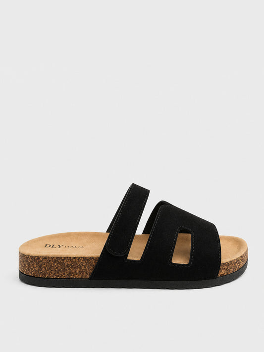 Ciabatte camoscio con strappo - CA2553