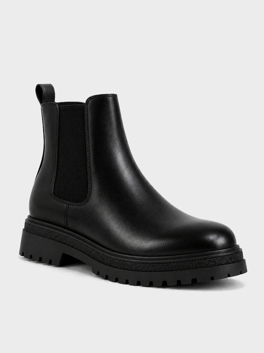 Stivaletto Chelsea suola carrarmato - GA2607 - nero