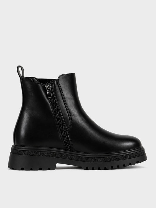 Stivaletto Chelsea suola carrarmato - GA2607 - nero