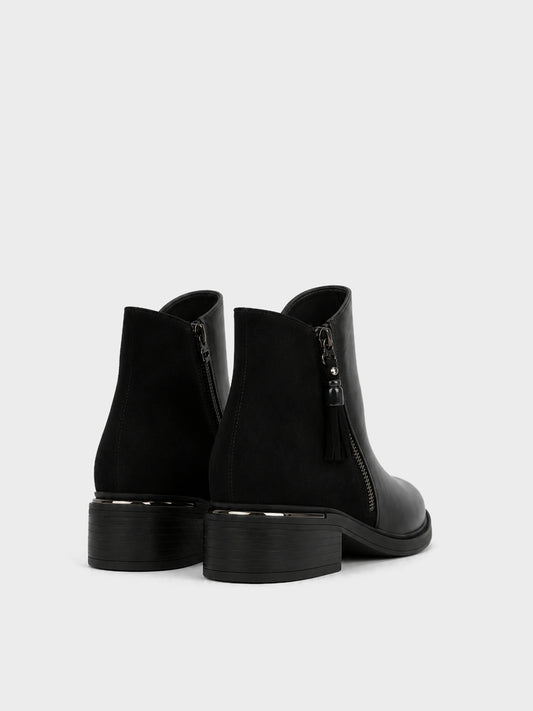 Stivaletto Zip con Profilo Metallico - GA2609 - nero