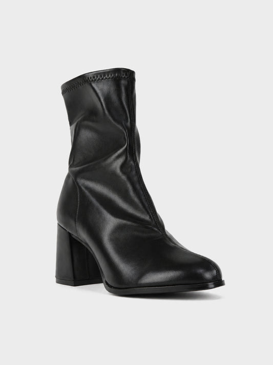 Stivaletto Elasticizzato Tacco Largo - GA2623 - nero PU