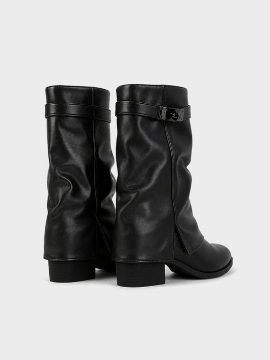 Stivale Midi con Risvolto - GA2624 - nero