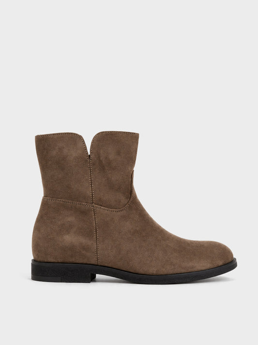 Stivaletto Zip Minimal - GA2627 - kaki (vista laterale)