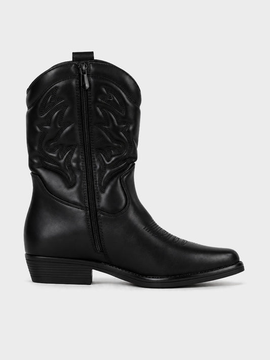 Stivale Texano con Ricamo - GA2632 - nero
