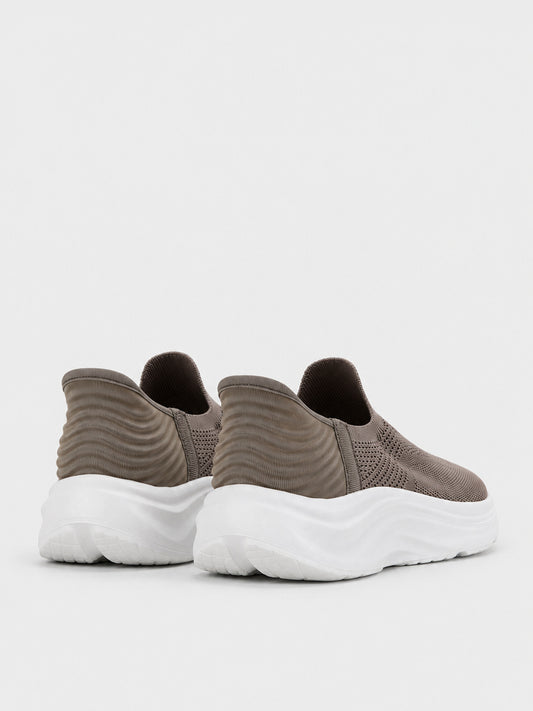 Sneaker Slip-on Knit Flatform - KA2614 - tortora