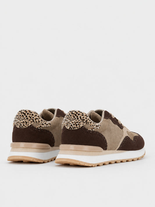 Sneaker Pannelli con Animalier - KA2617 - marrone