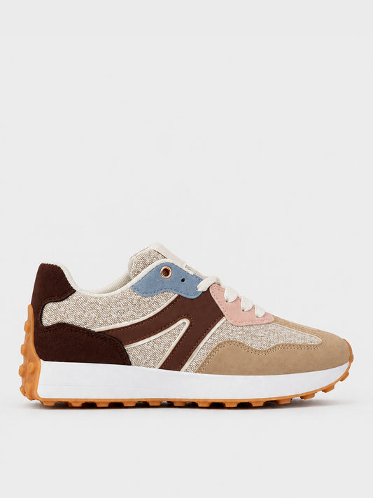 Sneaker Platform a Pannelli - KA2618 - kaki (vista laterale)