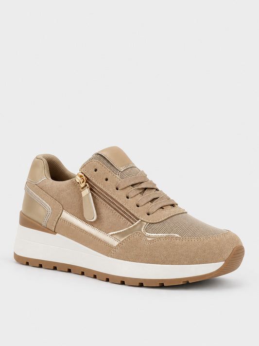 Sneaker Platform con Zip - KA2619 - kaki