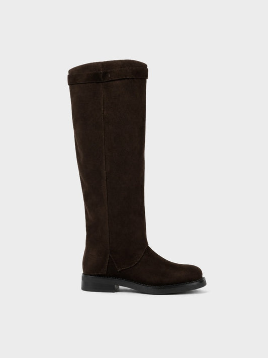 Stivale Ginocchio Elastico e Fibbia - LA2602 - marrone