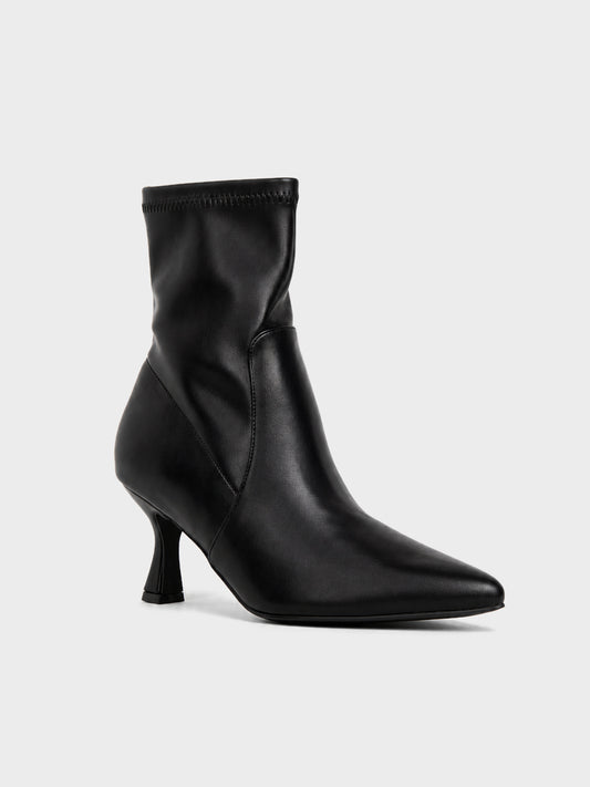 Stivaletto Calzino Tacco Sagomato - ST2606 - nero PU