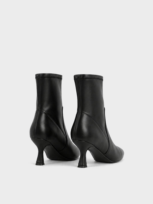 Stivaletto Calzino Tacco Sagomato - ST2606 - nero PU