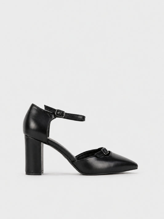 Décolleté Cinturino alla Caviglia - TA2630 - nero PU (vista laterale)