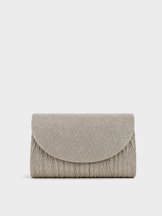 Pochette a Mano - PA2507 — pochette donna in tessuto nei colori argento, blu, nero