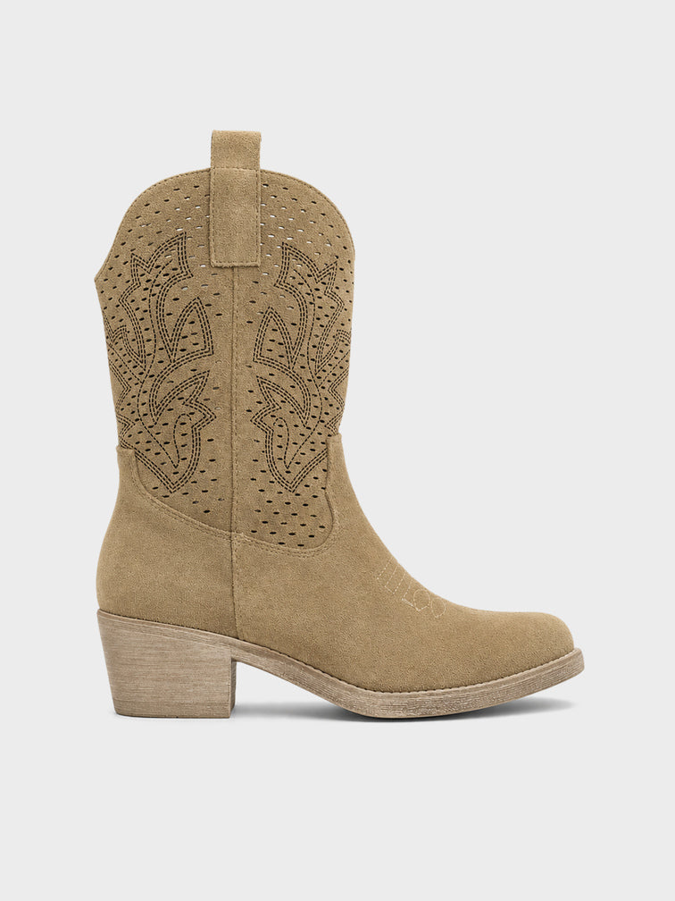Texano camoscio, tacco 5cm - GA2401
