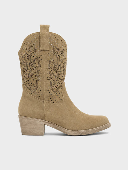 Texano camoscio, tacco 5cm - GA2401