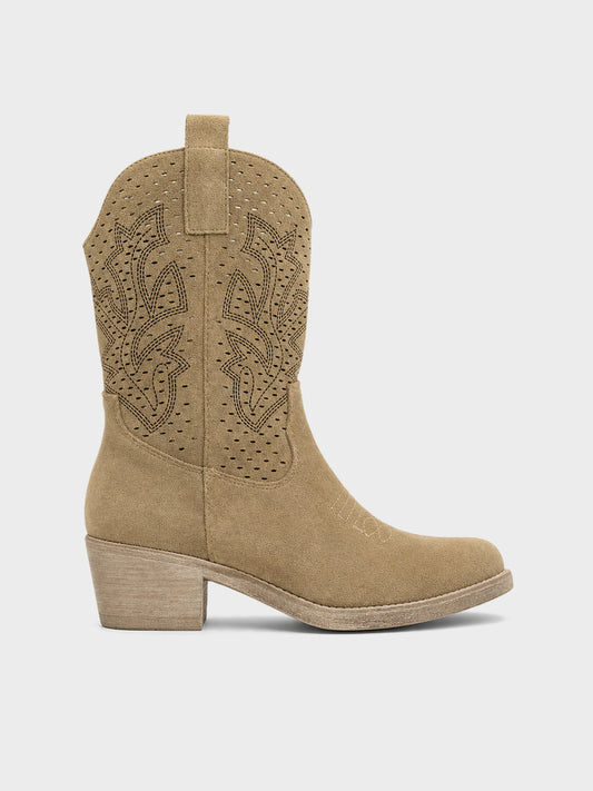 Texano camoscio, tacco 5cm - GA2401