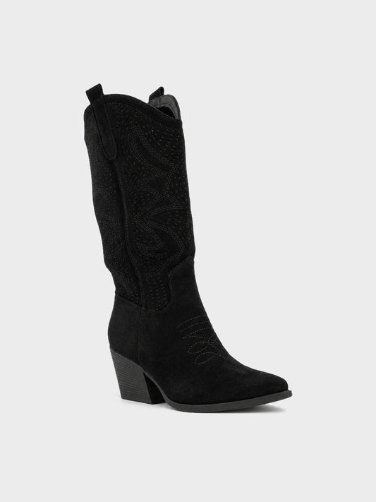 Texano camoscio, tacco 7cm - LA2403