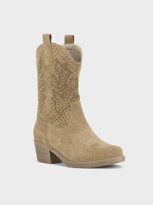 Texano camoscio, tacco 5cm - GA2401