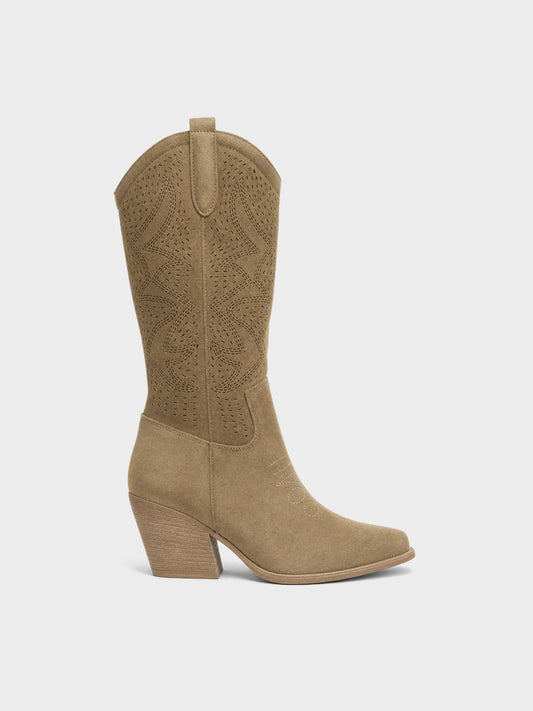 Texano camoscio, tacco 7cm - LA2403