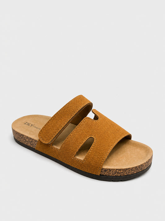 Ciabatte camoscio con strappo - CA2553