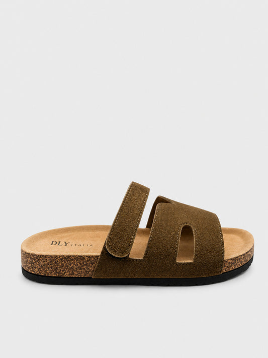 Ciabatte camoscio con strappo - CA2553