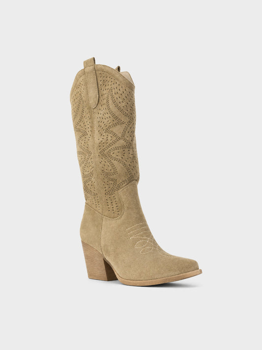 Texano camoscio, tacco 7cm - LA2403
