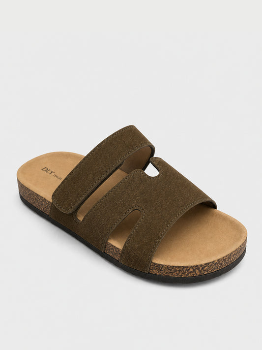 Ciabatte camoscio con strappo - CA2553