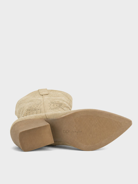 Texano camoscio, tacco 7cm - LA2403