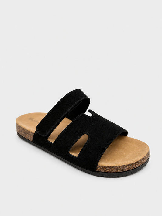 Ciabatte camoscio con strappo - CA2553