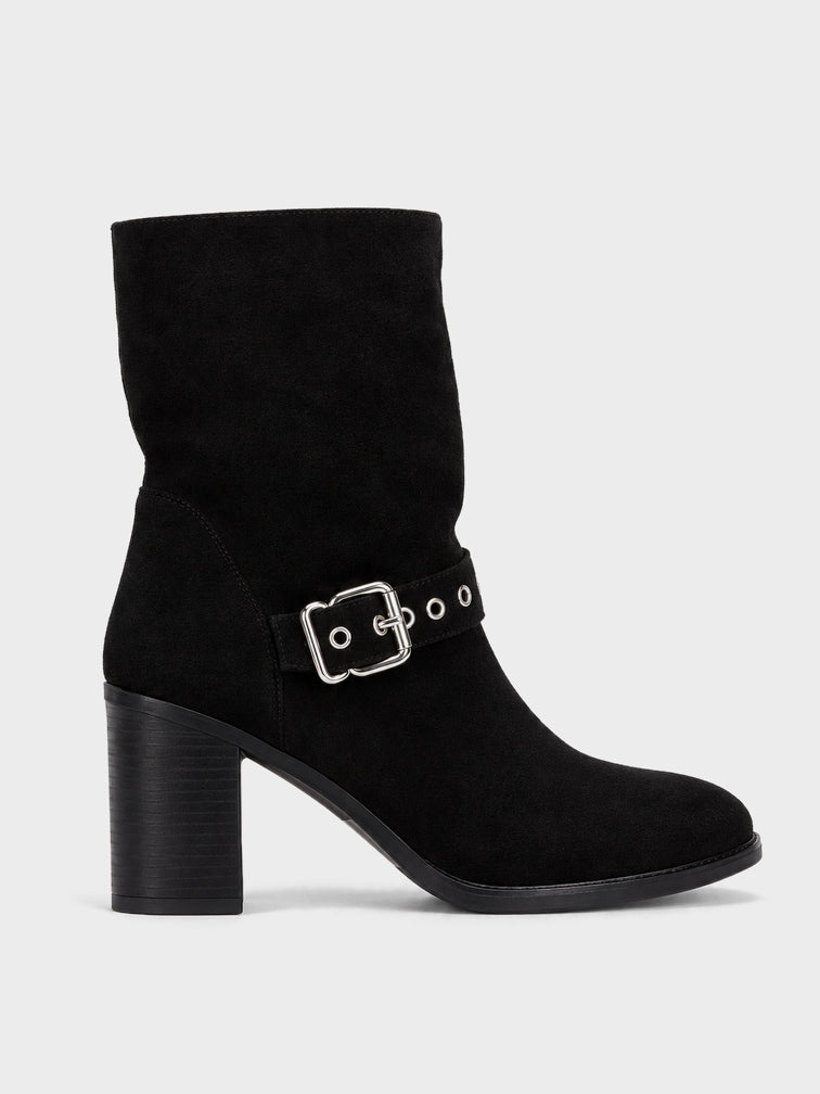 Stivaletto Cinturino con Fibbia - BL88220-3 - nero (vista laterale)