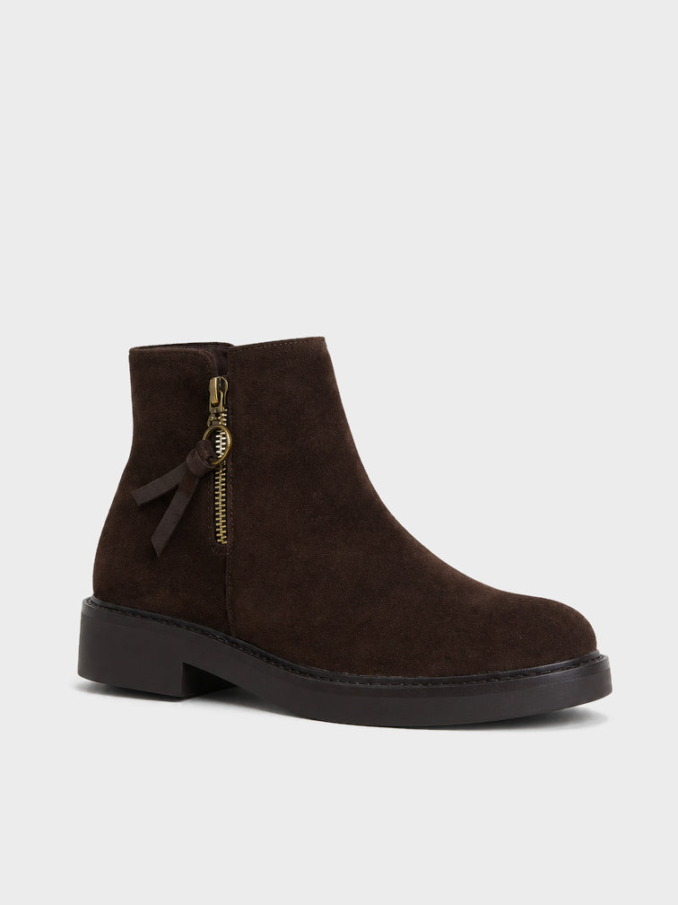 Stivaletto Zip con Frange - GA2535 - marrone camoscio