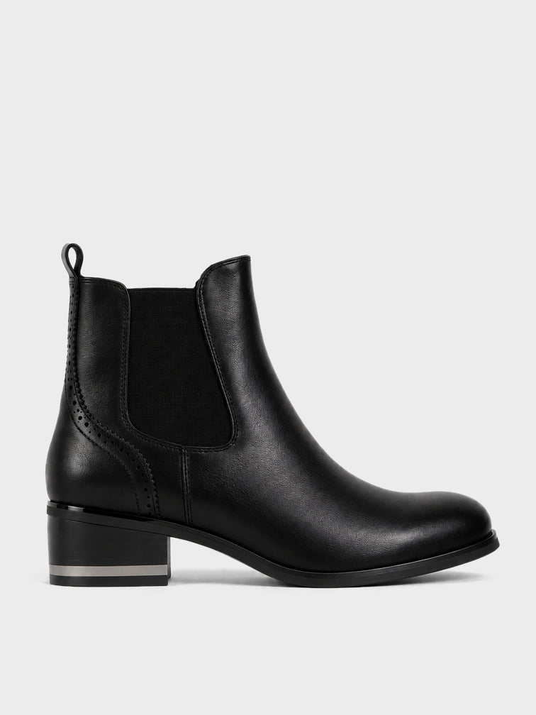Stivaletto Chelsea con Zip - GA2606 - nero (vista laterale)