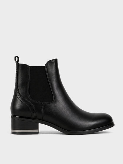 Stivaletto Chelsea con Zip - GA2606 - nero (vista laterale)