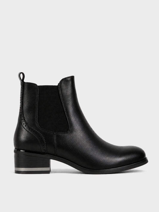 Stivaletto Chelsea con Zip - GA2606 - nero (vista laterale)