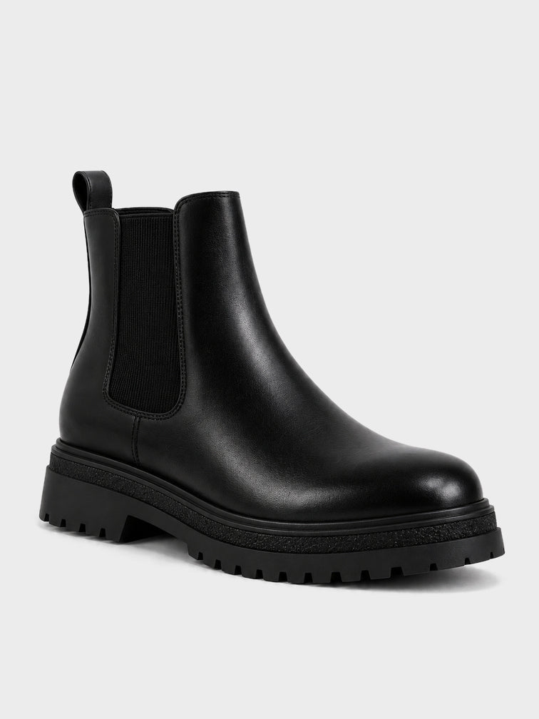 Stivaletto Chelsea suola carrarmato - GA2607 - nero