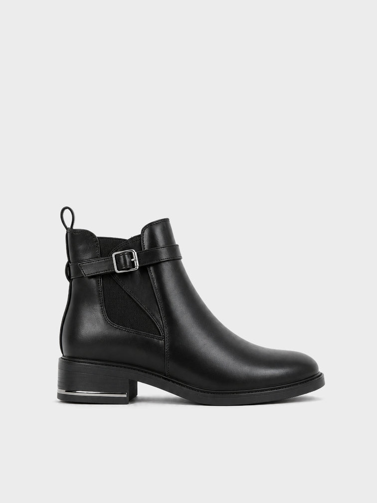 Tronchetto Chelsea con Fibbia - GA2608 - nero (vista laterale)