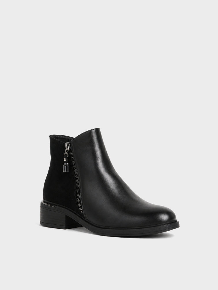 Stivaletto Zip con Profilo Metallico - GA2609 - nero