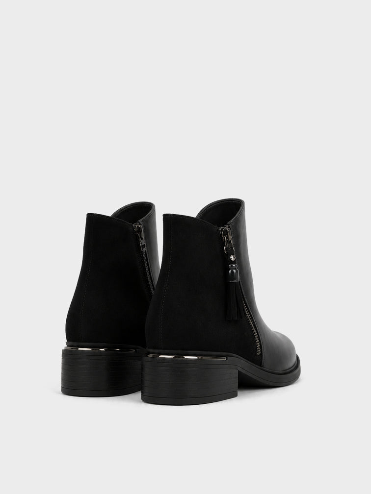 Stivaletto Zip con Profilo Metallico - GA2609 - nero