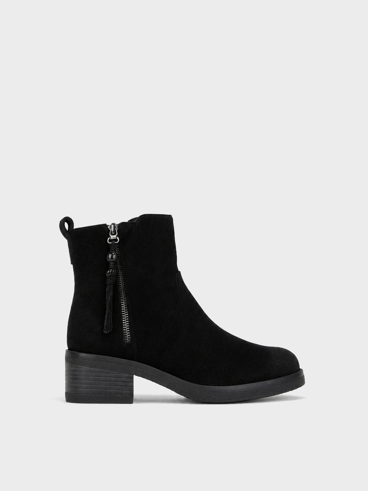 Stivaletto Zip con Nappina - GA2610 - nero (vista laterale)