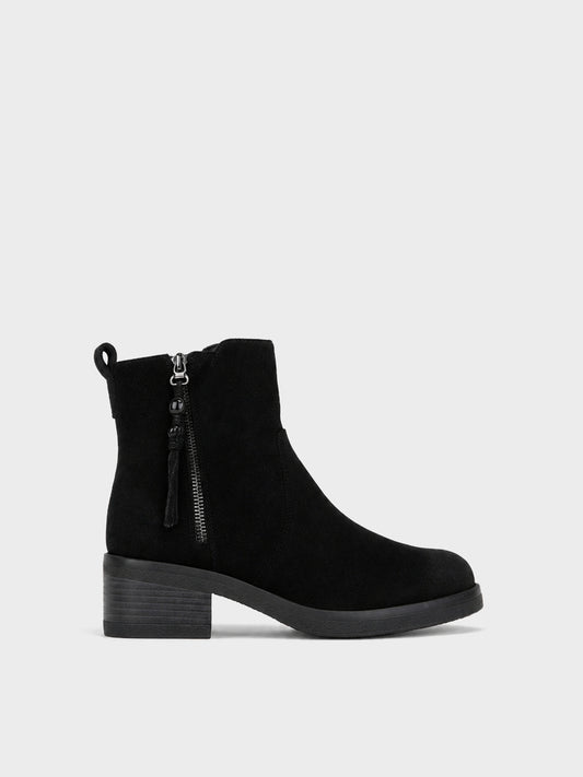 Stivaletto Zip con Nappina - GA2610 - nero (vista laterale)