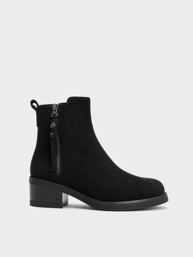 Stivaletto Zip con Nappina - GA2610 - nero