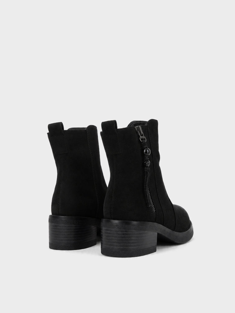 Stivaletto Zip con Nappina - GA2610 - nero