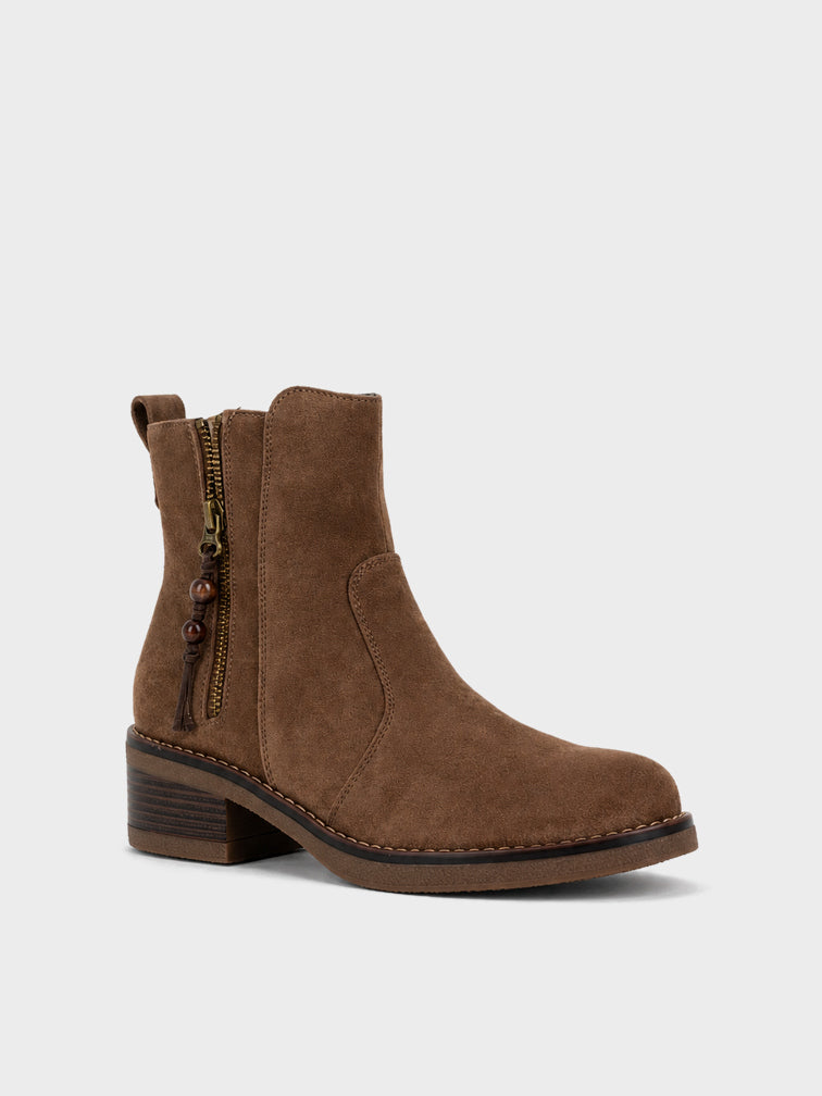 Stivaletto Zip con Nappina - GA2610 - kaki