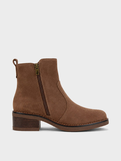 Stivaletto Zip con Nappina - GA2610 - kaki
