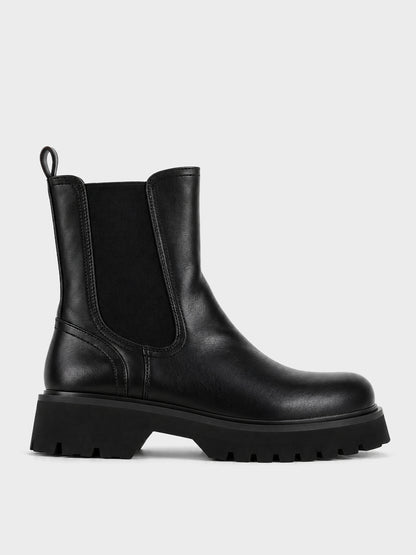 Stivaletto Carrarmato con Zip - GA2611 - nero (vista laterale)