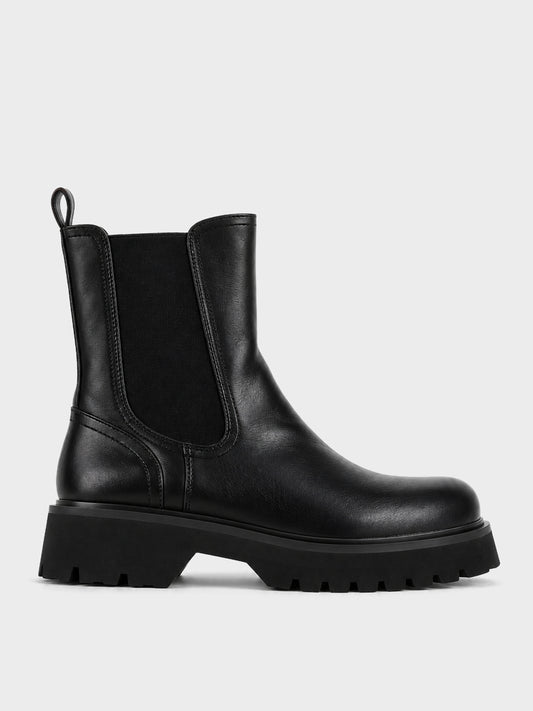 Stivaletto Carrarmato con Zip - GA2611 - nero (vista laterale)