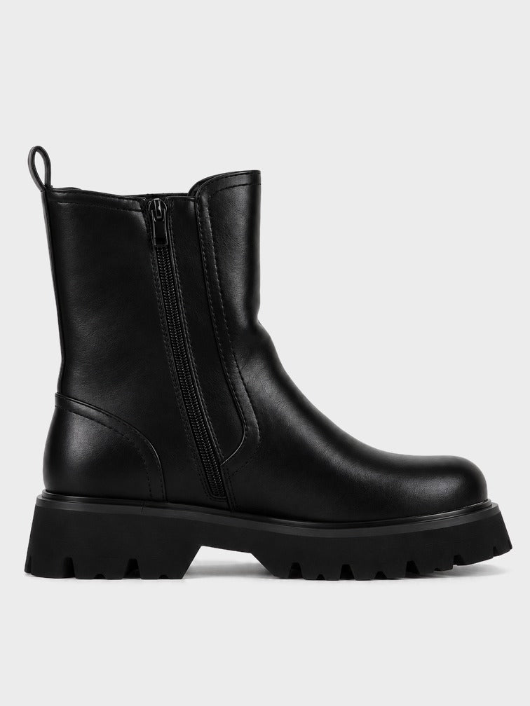 Stivaletto Carrarmato con Zip - GA2611 - nero