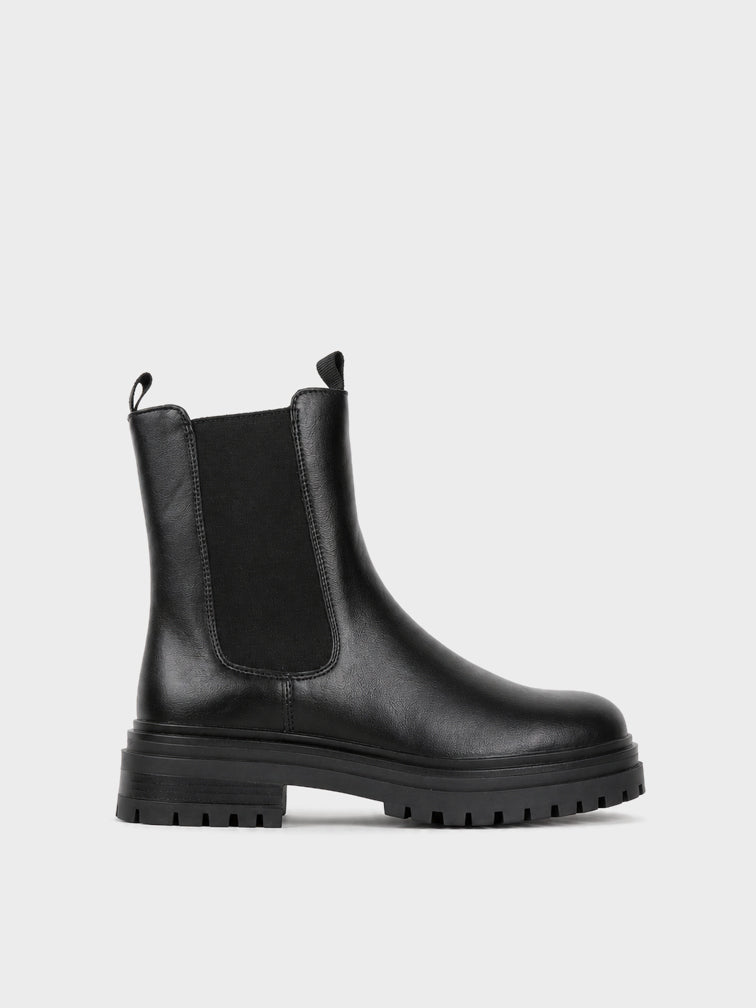 Stivaletto Chelsea Platform - GA2612 - nero (vista laterale)