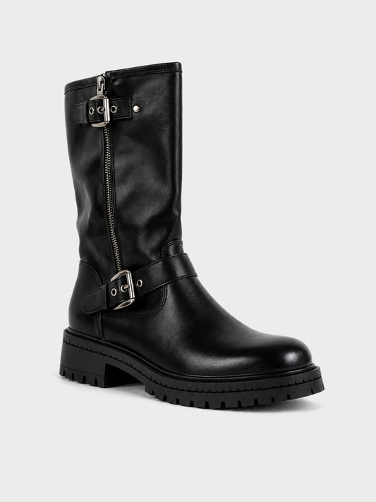 Stivale con Fibbie e Zip - GA2613 - nero